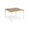 Adapt back to back desks 1200mm x 1200mm - white frame Oak Top - E1212-WH-O