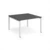 Adapt back to back desks 1200mm x 1200mm - white frame storm grey top - E1212-WH-OG