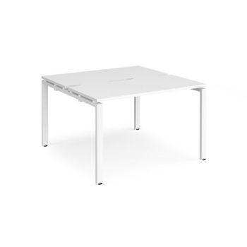 Adapt back to back desks 1200mm x 1200mm - white frame White Top - E1212-WH-WH