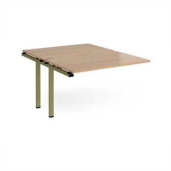 Adapt add on unit single 1200mm x 1600mm - green frame Beech top - E1216-AB-GN-B
