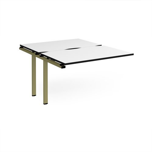 Adapt add on unit single 1200mm x 1600mm - green frame White Top black edge - E1216-AB-GN-WK