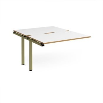 Adapt add on unit single 1200mm x 1600mm - green frame White Top oak edge - E1216-AB-GN-WO