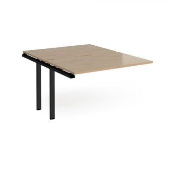 Adapt add on unit single 1200mm x 1600mm - black frame Kendal Oak Top - E1216-AB-K-KO