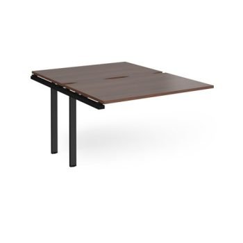 Adapt add on unit single 1200mm x 1600mm - black frame Walnut top - E1216-AB-K-W