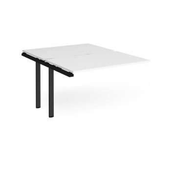 Adapt add on unit single 1200mm x 1600mm - black frame White Top - E1216-AB-K-WH
