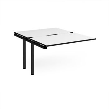 Adapt add on unit single 1200mm x 1600mm - black frame White Top black edge - E1216-AB-K-WK