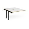 Adapt add on unit single 1200mm x 1600mm - black frame White Top with oak edging - E1216-AB-K-WO