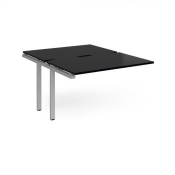 Adapt add on unit single 1200mm x 1600mm - silver frame black top - E1216-AB-S-BK
