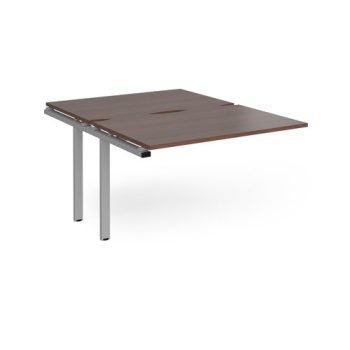 Adapt add on units back to back 1200mm x 1600mm - silver frame Walnut top - E1216-AB-S-W