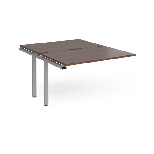 Adapt add on units back to back 1200mm x 1600mm - silver frame Walnut top - E1216-AB-S-W