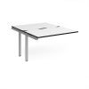 Adapt add on unit single 1200mm x 1600mm - silver frame White Top black edge - E1216-AB-S-WK