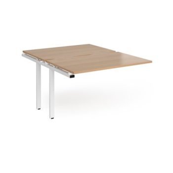 Adapt add on units back to back 1200mm x 1600mm - white frame Beech top - E1216-AB-WH-B