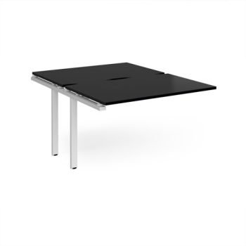 Adapt add on unit single 1200mm x 1600mm - white frame black top - E1216-AB-WH-BK