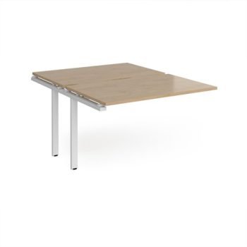 Adapt add on unit single 1200mm x 1600mm - white frame Kendal Oak Top - E1216-AB-WH-KO