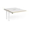 Adapt add on unit single 1200mm x 1600mm - white frame White Top with oak edging - E1216-AB-WH-WO