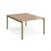 Adapt back to back desks 1200mm x 1600mm - green frame Beech top - E1216-GN-B