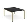 Adapt back to back desks 1200mm x 1600mm - green frame black top - E1216-GN-BK