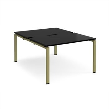 Adapt back to back desks 1200mm x 1600mm - green frame black top - E1216-GN-BK
