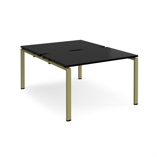 Adapt back to back desks 1200mm x 1600mm - green frame black top - E1216-GN-BK