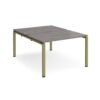 Adapt back to back desks 1200mm x 1600mm - green frame Grey Oak Top - E1216-GN-GO