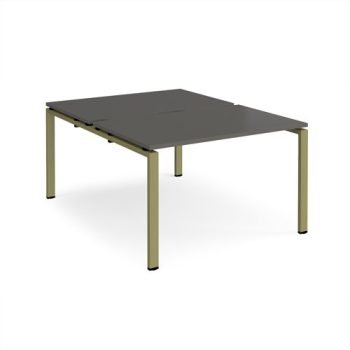 Adapt back to back desks 1200mm x 1600mm - green frame storm grey top - E1216-GN-OG