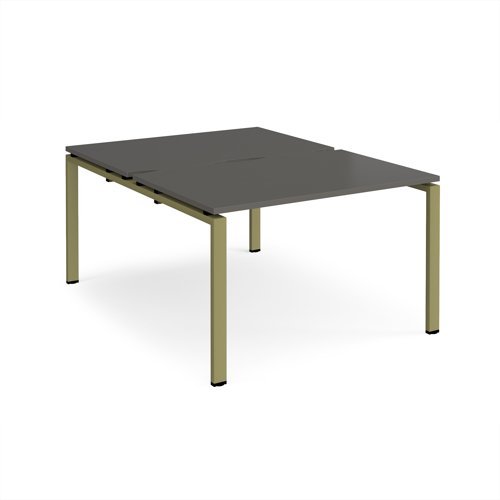 Adapt back to back desks 1200mm x 1600mm - green frame storm grey top - E1216-GN-OG