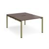 Adapt back to back desks 1200mm x 1600mm - green frame Walnut top - E1216-GN-W