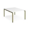 Adapt back to back desks 1200mm x 1600mm - green frame White Top - E1216-GN-WH