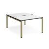 Adapt back to back desks 1200mm x 1600mm - green frame White Top black edge - E1216-GN-WK