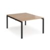 Adapt back to back desks 1200mm x 1600mm - black frame Beech top - E1216-K-B