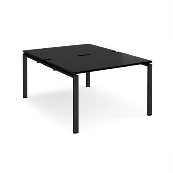 Adapt back to back desks 1200mm x 1600mm - black frame black top - E1216-K-BK