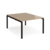 Adapt back to back desks 1200mm x 1600mm - black frame Kendal Oak Top - E1216-K-KO