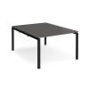 Adapt back to back desks 1200mm x 1600mm - black frame storm grey top - E1216-K-OG