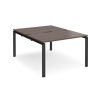 Adapt back to back desks 1200mm x 1600mm - black frame Walnut top - E1216-K-W