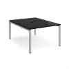 Adapt back to back desks 1200mm x 1600mm - silver frame black top - E1216-S-BK