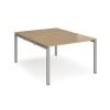 Adapt back to back desks 1200mm x 1600mm - silver frame Oak Top - E1216-S-O