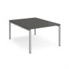 Adapt back to back desks 1200mm x 1600mm - silver frame storm grey top - E1216-S-OG