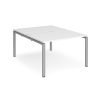 Adapt back to back desks 1200mm x 1600mm - silver frame White Top - E1216-S-WH
