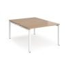 Adapt back to back desks 1200mm x 1600mm - white frame Beech top - E1216-WH-B