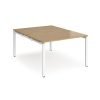 Adapt back to back desks 1200mm x 1600mm - white frame Oak Top - E1216-WH-O