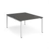 Adapt back to back desks 1200mm x 1600mm - white frame storm grey top - E1216-WH-OG