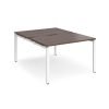 Adapt back to back desks 1200mm x 1600mm - white frame Walnut top - E1216-WH-W