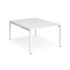 Adapt back to back desks 1200mm x 1600mm - white frame White Top - E1216-WH-WH