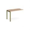 Adapt add on unit single 1200mm x 600mm - green frame Beech top - E126-AB-GN-B