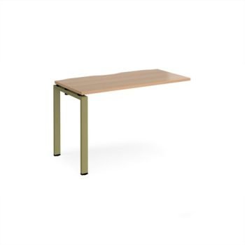 Adapt add on unit single 1200mm x 600mm - green frame Beech top - E126-AB-GN-B