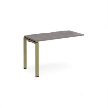 Adapt add on unit single 1200mm x 600mm - green frame Grey Oak Top - E126-AB-GN-GO