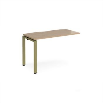 Adapt add on unit single 1200mm x 600mm - green frame Kendal Oak Top - E126-AB-GN-KO