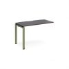 Adapt add on unit single 1200mm x 600mm - green frame Walnut top - E126-AB-GN-W