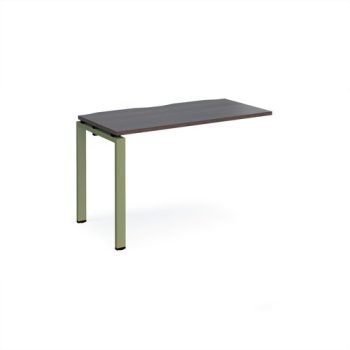 Adapt add on unit single 1200mm x 600mm - green frame Walnut top - E126-AB-GN-W