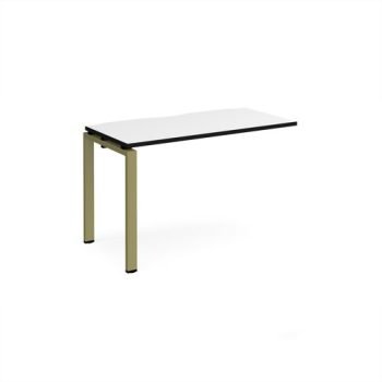 Adapt add on unit single 1200mm x 600mm - green frame White Top black edge - E126-AB-GN-WK